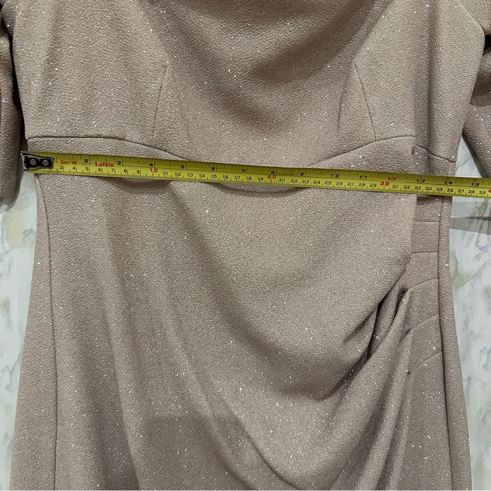 Eliza J 14 gold sparkly dress glitter short sleeve wedding event plus size party - Picture 6 of 9